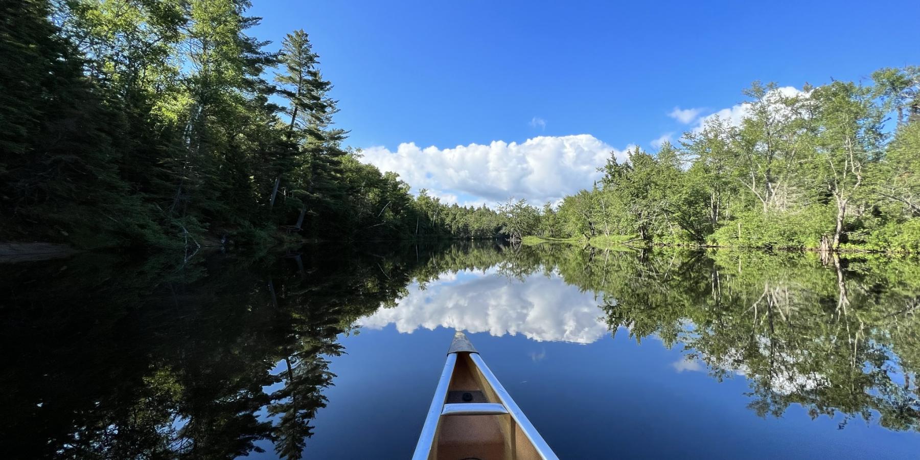 Solo paddle on the Saranac River