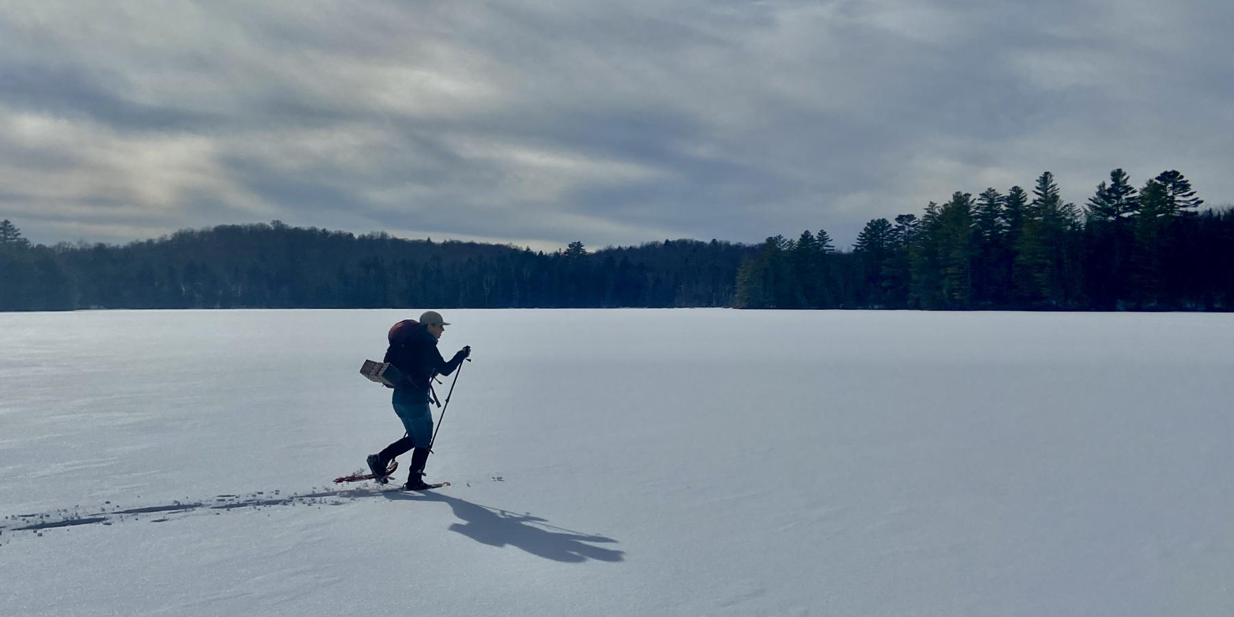 Snowshoeing Across Long Pond