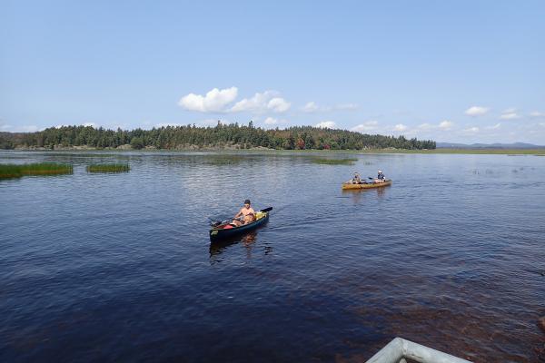 canoes landing at Moody boat launch